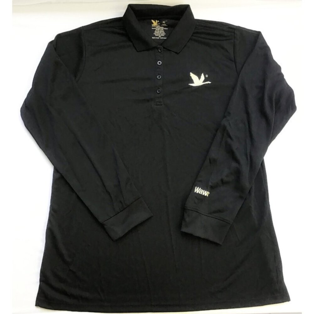 Wawa Goose Pride Employee Uniform Polo Shirt Womens Size XL Black Long Sleeve